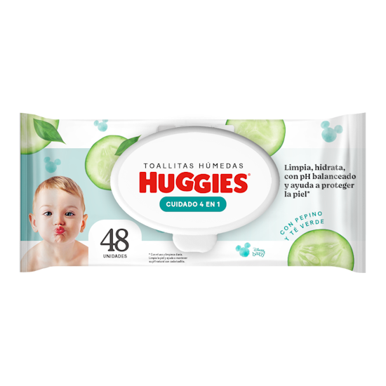 Toallitas húmedas Huggies Cuidado 4 en 1, 48 uds